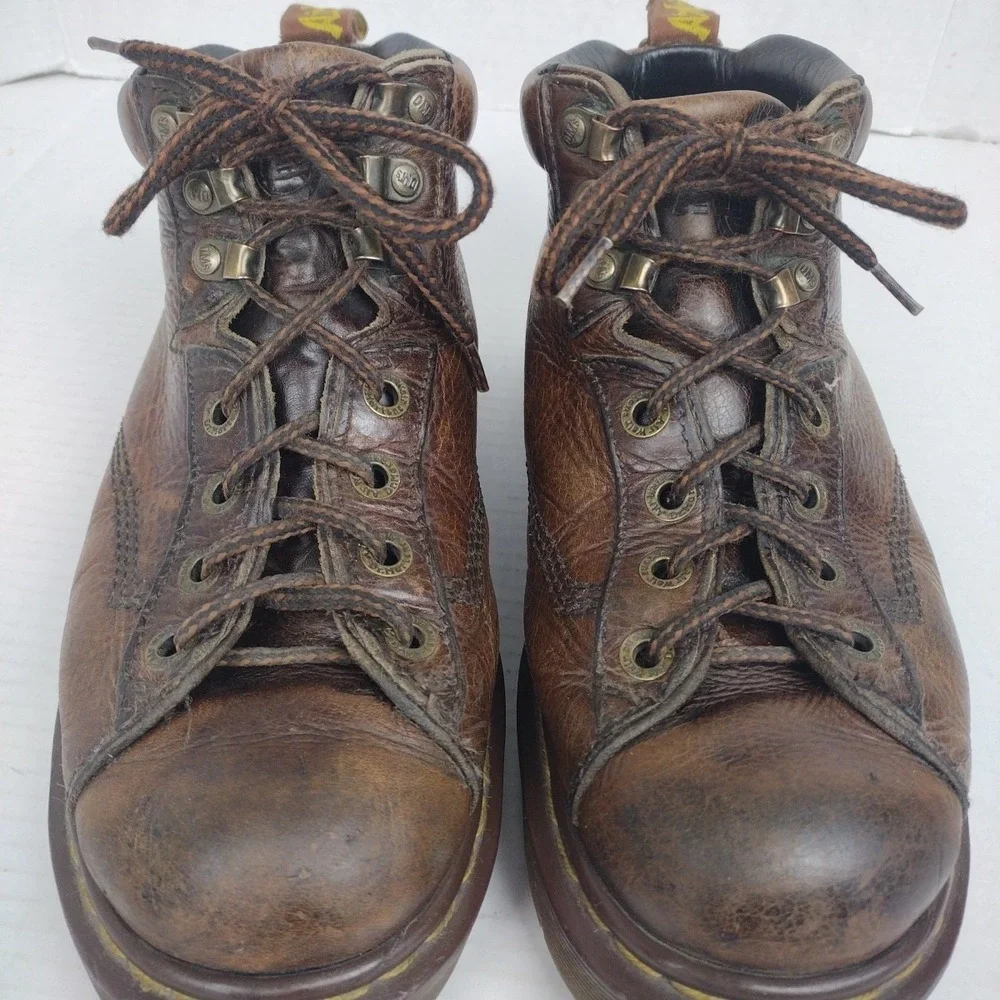 Vtg Dr. Martens 8287 Doc Chunky Grizzly Leather Combat Men's Boots US 8